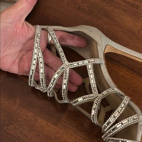 ANTONIO MELANI Silver Metallic Strappy Heels - Picture 10 of 11